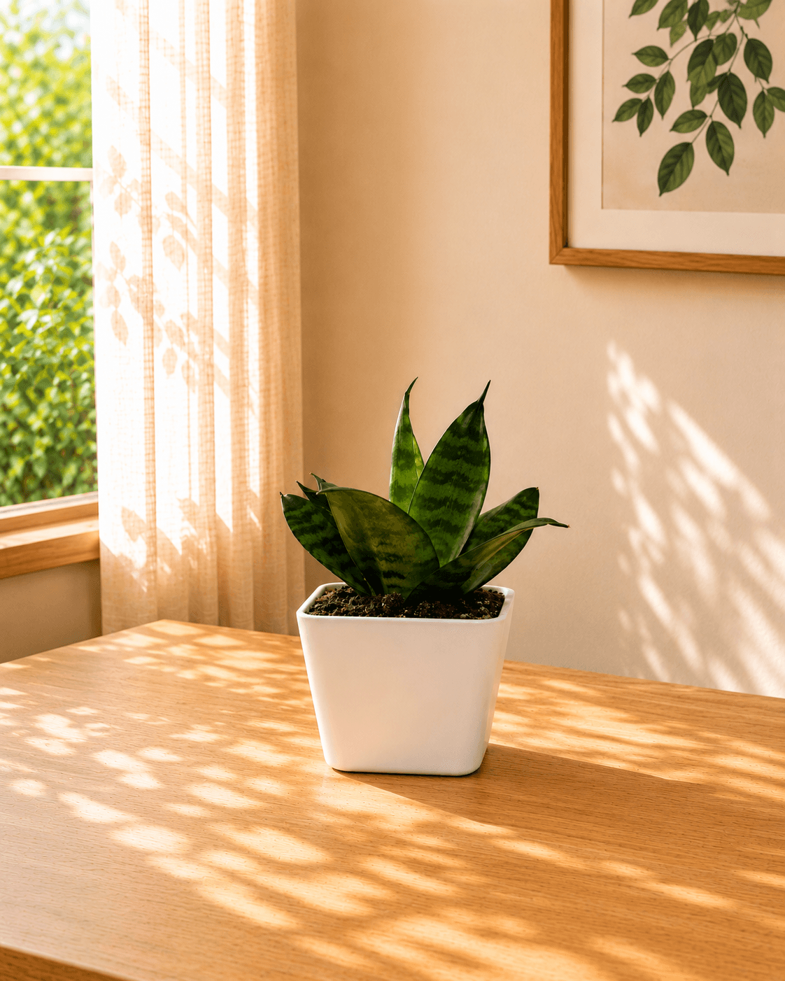 Snake Plant in a white pot
